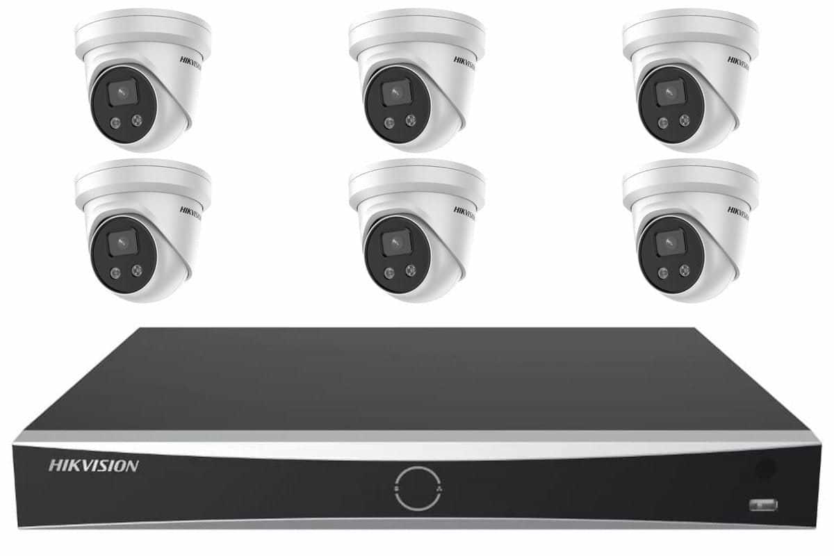 Hikvision 6MP AcuSense Turret 6-Camera Kit