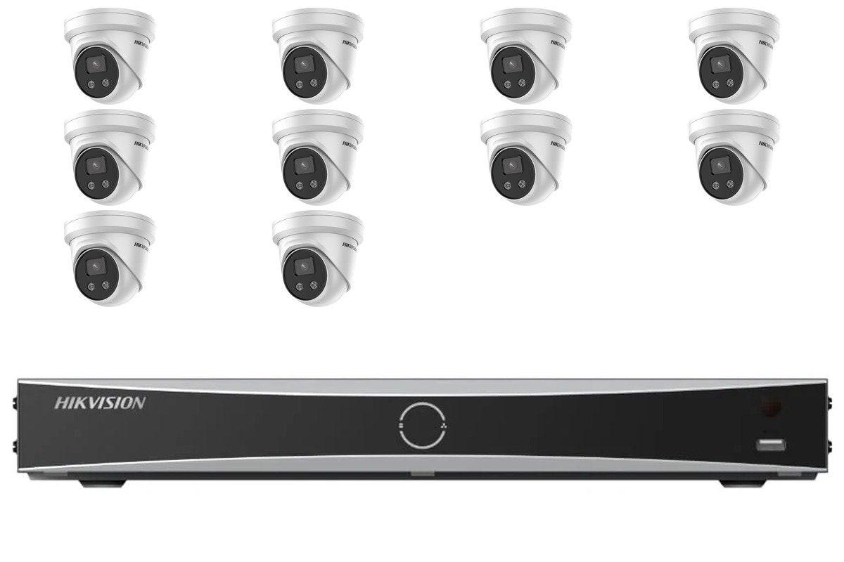 Hikvision 6MP AcuSense 10-Camera Turret Kit | 4TB HDD Pre-Installed