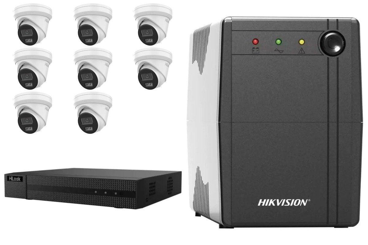 HiLook 8MP 8-Camera Turret Kit | 4TB HDD Pre-Installed + UPS1000