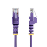 StarTech 1m Purple Slim CAT6 Ethernet Cable, Snagless RJ45, UTP, LSZH, 28AWG Pure Bare Copper, Slim Network Patch Cord