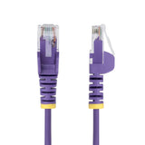 StarTech 5m Purple Slim CAT6 Ethernet Cable, Snagless RJ45, UTP, LSZH, 28AWG Pure Bare Copper, Slim Network Patch Cord
