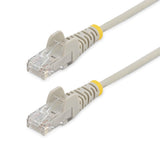 StarTech.com 1.5 m CAT6 Cable - Slim CAT6 Patch Cord - Grey - Snagless RJ45 Connectors - Gigabit Ethernet Cable - 28 AWG (N6PAT150CMGRS)