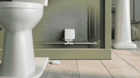 Ajax WaterStop Wireless Water Shut-Off Valve 3/4" — White shown in use