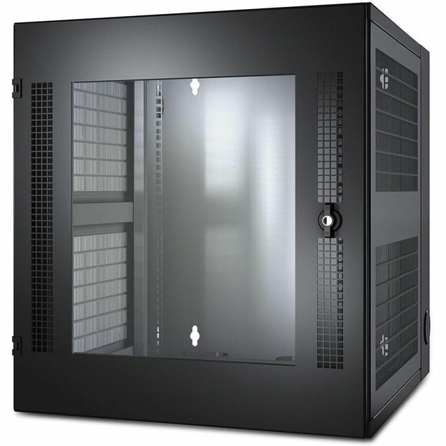 APC by Schneider Electric NetShelter WX AR100 13U Wall Mountable Rack Cabinet for Networking, Airflow System - 482.60 mm Rack Width x 482.60 mm Rack Depth - Black