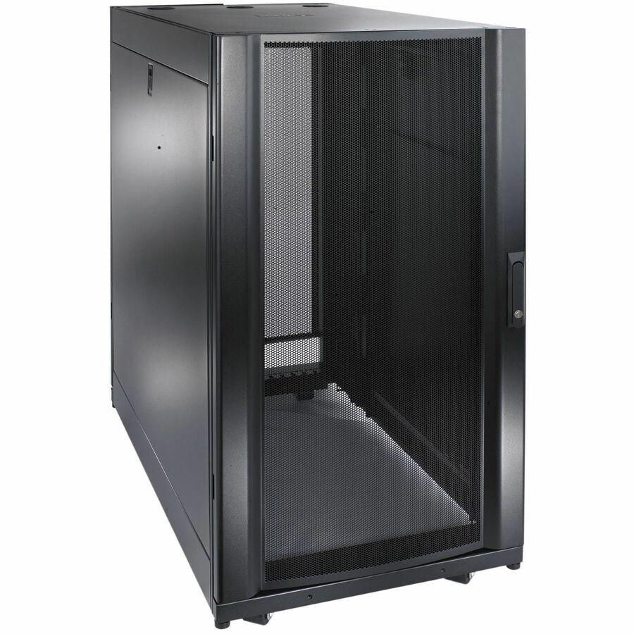 APC by Schneider Electric NetShelter SX 24U Floor Standing Enclosed Cabinet Rack Cabinet for Server, Storage - 482.60 mm Rack Width - Black - TAA Compliant