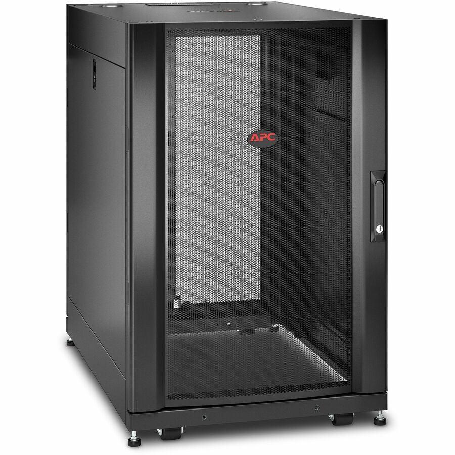 APC by Schneider Electric NetShelter SX 18U Floor Standing Rack Cabinet for Server, Storage - 482.60 mm Rack Width x 755.65 mm Rack Depth - Black - TAA Compliant