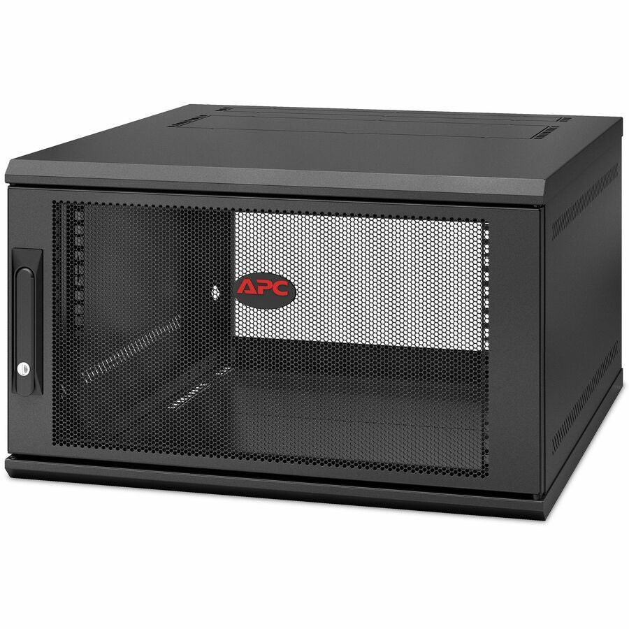 APC by Schneider Electric NetShelter WX AR106SH6 6U Wall Mountable Rack Cabinet for Networking, Airflow System - 482.60 mm Rack Width x 528 mm Rack Depth - Black - TAA Compliant