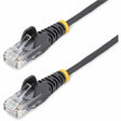StarTech.com 2.5 m CAT6 Cable - Slim CAT6 Patch Cord - Black - Snagless RJ45 Connectors - Gigabit Ethernet Cable - 28 AWG (N6PAT250CMBKSS)
