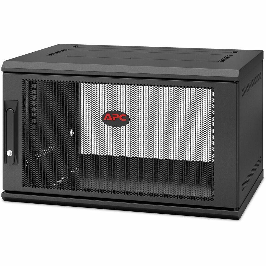 APC by Schneider Electric NetShelter WX AR106SH4 6U Wall Mountable Rack Cabinet for Networking, Airflow System - 482.60 mm Rack Width x 329 mm Rack Depth - Black