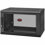 APC by Schneider Electric NetShelter WX AR106SH4 6U Wall Mountable Rack Cabinet for Networking, Airflow System - 482.60 mm Rack Width x 329 mm Rack Depth - Black