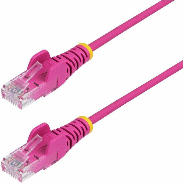 StarTech 15m Pink Slim CAT6 Ethernet Cable, Snagless RJ45, UTP, LSZH, 28AWG Pure Bare Copper, Slim Network Patch Cord