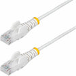 StarTech 1.5m White Slim CAT6 Ethernet Cable, Snagless RJ45, UTP, LSZH, 28AWG Pure Bare Copper, Slim Network Patch Cord