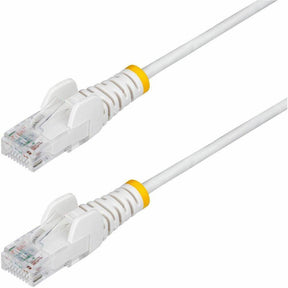 StarTech 2m White Slim CAT6 Ethernet Cable, Snagless RJ45, UTP, LSZH, 28AWG Pure Bare Copper, Slim Network Patch Cord