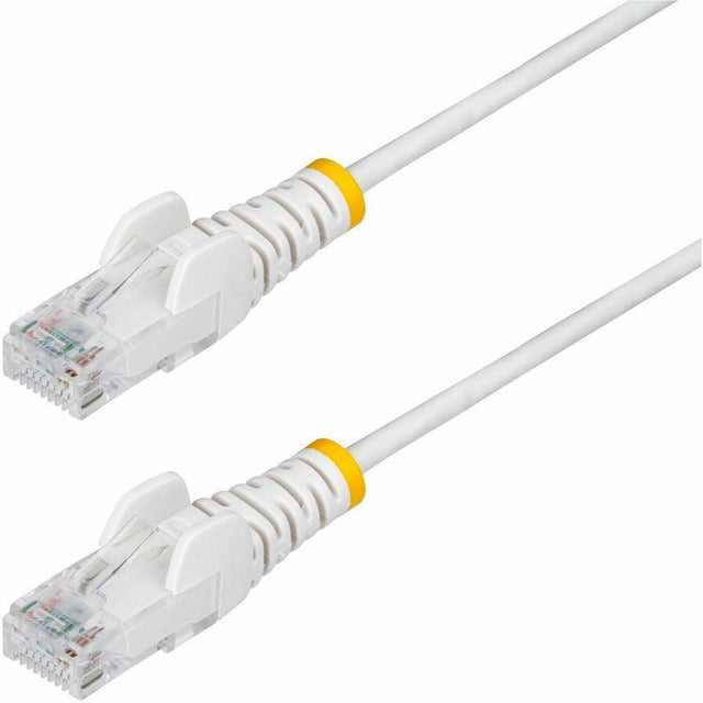 StarTech 2m White Slim CAT6 Ethernet Cable, Snagless RJ45, UTP, LSZH, 28AWG Pure Bare Copper, Slim Network Patch Cord