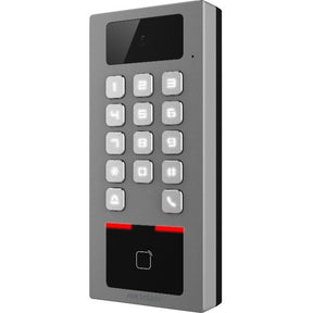 Hikvision DS-K1T502DBWX-C Proximity, Key Code, Fingerprint Biometric/Card Reader/Keypad Access Device Door, Intercom - Silver