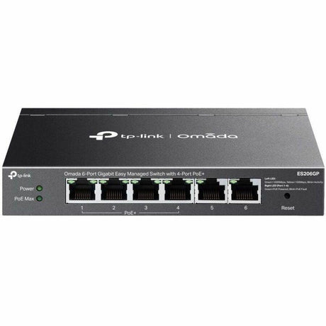 Omada ES206GP 6 Ports Manageable Ethernet Switch - Gigabit Ethernet - 10/100/1000Base-T - Black