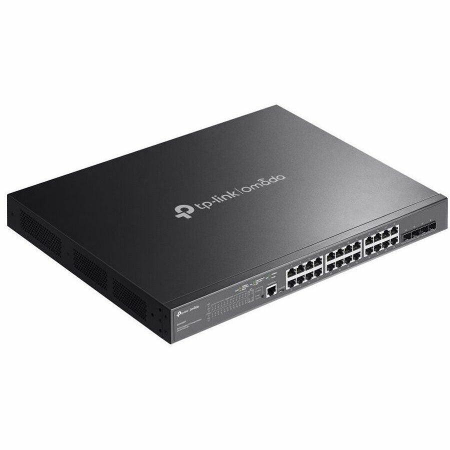 TP-Link 25 Ports Manageable Ethernet Switch - Gigabit Ethernet - 10/100/1000Base-T, 1000Base-X - Black