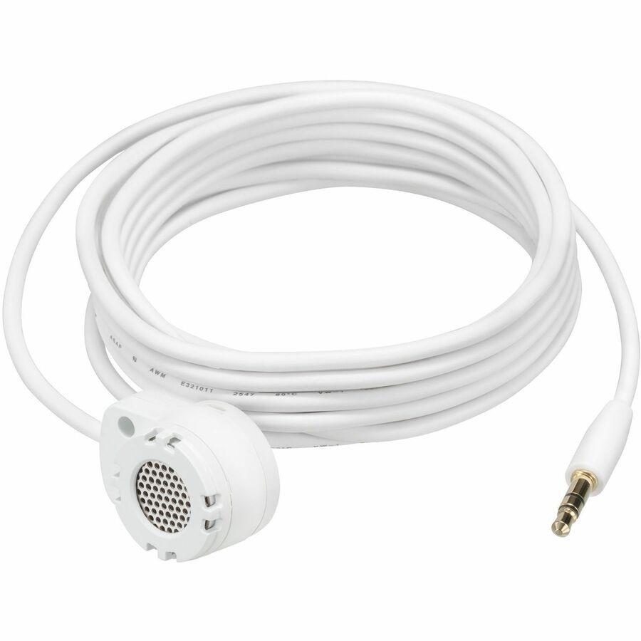 i-PRO Electret Condenser Microphone for Indoor, Outdoor, Camera - White