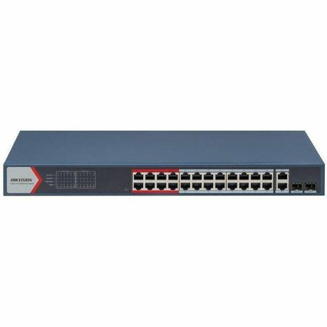 Hikvision DS-3E1326P-EI (B) 26 Ports Manageable Ethernet Switch - Fast Ethernet, Gigabit Ethernet - 10/100Base-T, 10/100/1000Base-T, 1000Base-X - Blue