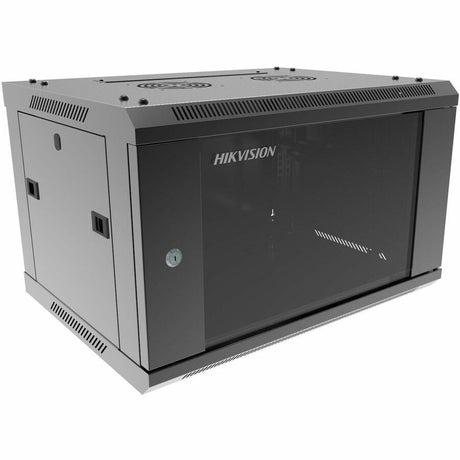 Hikvision DS-XS6406-S/B 6U Wall Mountable Enclosed Cabinet Rack Cabinet for Equipment, Telecommunication, Rack - Black