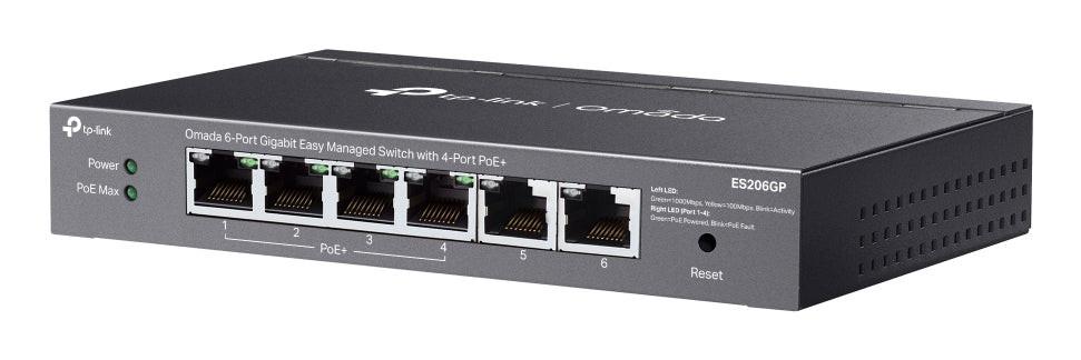 Omada ES206GP 6 Ports Manageable Ethernet Switch - Gigabit Ethernet - 10/100/1000Base-T - Black