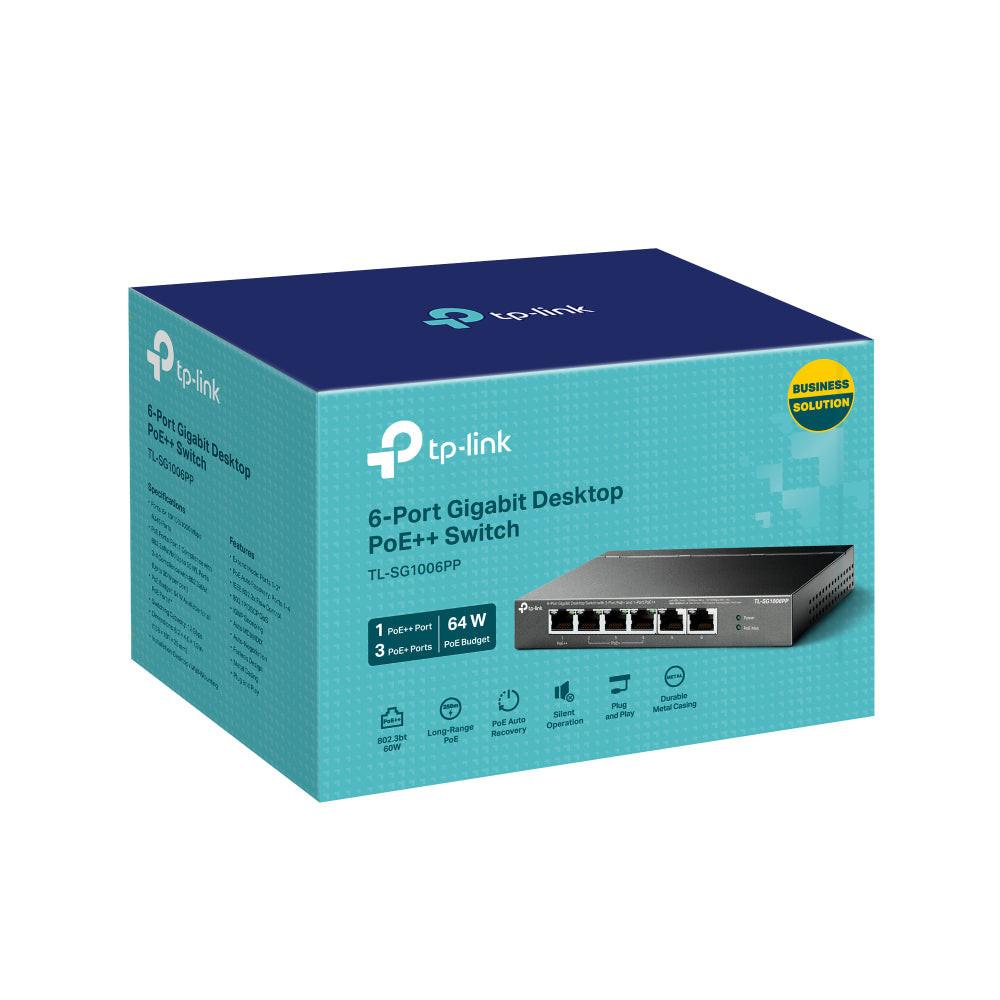 TP-Link JetStream TL-SG1006PP 6 Ports Ethernet Switch - Gigabit Ethernet - 10/100/1000Base-T