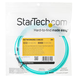 StarTech.com 2m (6ft) LC/UPC to LC/UPC OM3 Multimode Fiber Optic Cable, Full Duplex 50/125 Zipcord, 100G, LSZH Fiber Jumper Cord