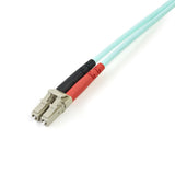 StarTech.com 2m (6ft) LC/UPC to LC/UPC OM3 Multimode Fiber Optic Cable, Full Duplex 50/125 Zipcord, 100G, LSZH Fiber Jumper Cord