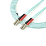StarTech.com 2m (6ft) LC/UPC to LC/UPC OM3 Multimode Fiber Optic Cable, Full Duplex 50/125 Zipcord, 100G, LSZH Fiber Jumper Cord