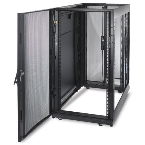 APC by Schneider Electric NetShelter SX 24U Floor Standing Enclosed Cabinet Rack Cabinet for Server, Storage - 482.60 mm Rack Width - Black - TAA Compliant
