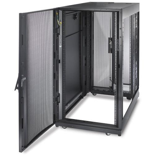 APC by Schneider Electric NetShelter SX 24U Floor Standing Enclosed Cabinet Rack Cabinet for Server, Storage - 482.60 mm Rack Width - Black - TAA Compliant