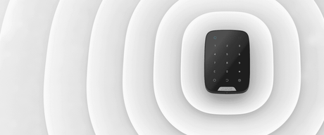 Ajax KeyPad Wireless — Black shown in use