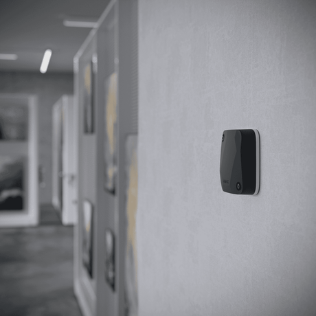 Ajax Superior SeismoProtect G3 Fibra Seismic Sensor — Black shown in use
