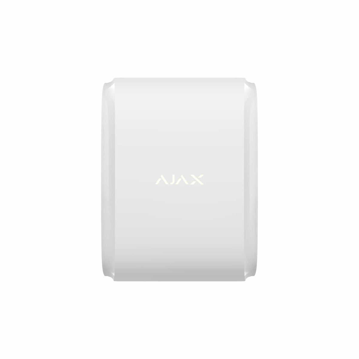 Ajax Dual Curtain Outdoor Motion Sensor — White shown in use