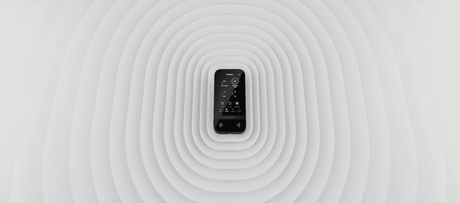 Ajax KeyPad TouchScreen Wireless — Black shown in use