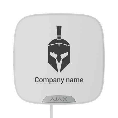 Ajax StreetSiren DoubleDeck Fibra — White shown in use