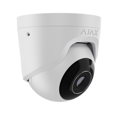 Ajax TurretCam (8 MP/4 MM) Security Camera — White shown in use