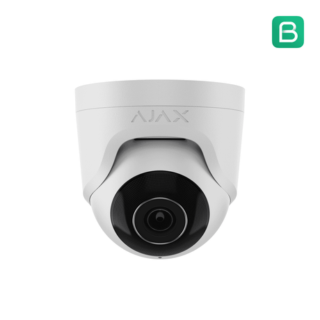 Ajax TurretCam (8 MP/4 MM) Security Camera — White shown in use