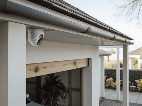 Ajax TurretCam HL (5 MP/4 MM) Security Camera — White shown in use