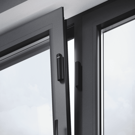 Ajax DoorProtect Fibra Door Sensor — Black shown in use