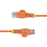 StarTech 3m Orange Slim CAT6 Ethernet Cable, Snagless RJ45, UTP, LSZH, 28AWG Pure Bare Copper, Slim Network Patch Cord