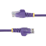 StarTech 1m Purple Slim CAT6 Ethernet Cable, Snagless RJ45, UTP, LSZH, 28AWG Pure Bare Copper, Slim Network Patch Cord