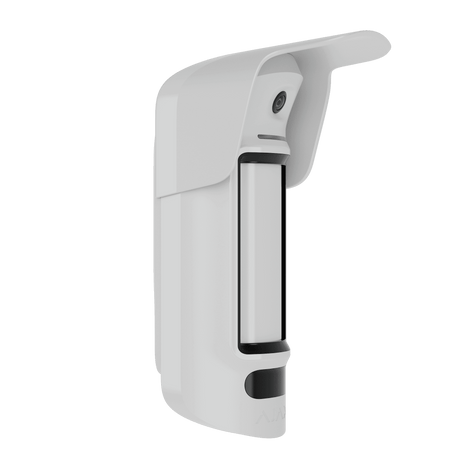 Ajax MotionCam HighMount Outdoor (PhOD) Motion Sensor — White shown in use
