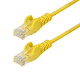 StarTech 2m Yellow Slim CAT6 Ethernet Cable, Snagless RJ45, UTP, LSZH, 28AWG Pure Bare Copper, Slim Network Patch Cord