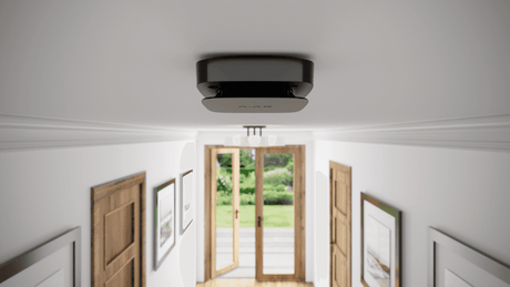 Ajax FireProtect 2 SB (Heat/Smoke/CO) Detector — Black shown in use