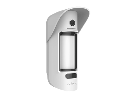 Ajax MotionCam Wireless Outdoor Motion Sensor with Camera — White shown in use