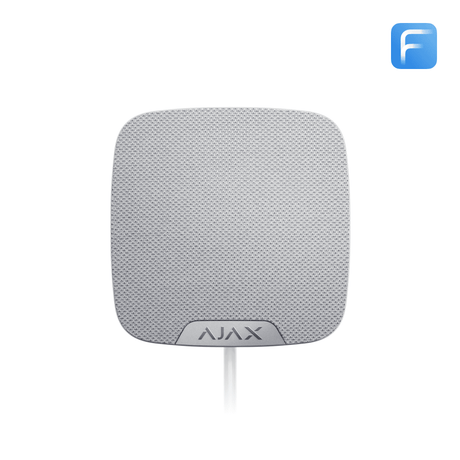 Ajax HomeSiren Fibra — White shown in use