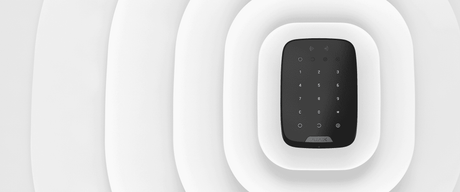 Ajax KeyPad Plus Wireless — Black shown in use