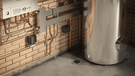 Ajax WaterStop Wireless Water Shut-Off Valve 1" — Black shown in use