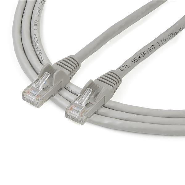 StarTech 2m CAT6 Ethernet Cable - Grey Snagless Gigabit - 100W PoE UTP 250Mhz Category 6 Patch Cord UL Certified Wiring/TIA